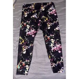 Old Navy Active Plus Black Floral Extra High Rise GoDry Powersoft‎ Leggings, 2X